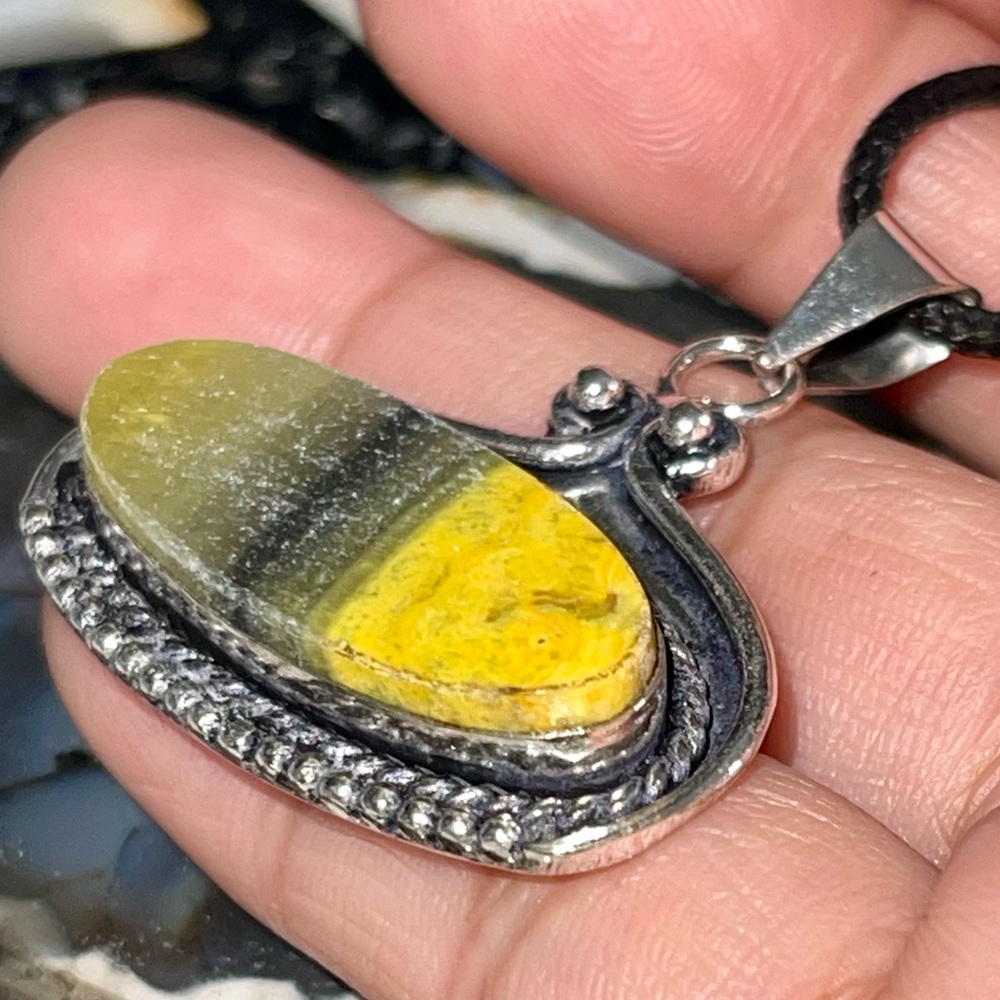 Indonesian Bumblebee Jasper Pendant 1 1/2”